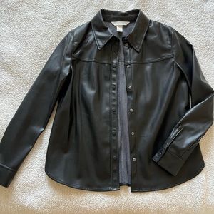 H&M Black Faux Leather Shirt